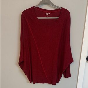 Maurices Women's Deep Red Scoop Neck Sweater